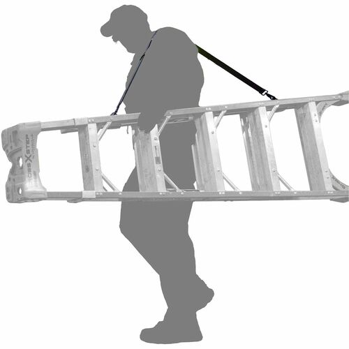Ergodyne A-Frame Ladder Shoulder Lifting Strap, Black - Adjustable - 99.21 lb Load Capacity - Hook & Loop Attachment - Black - 1 / Each