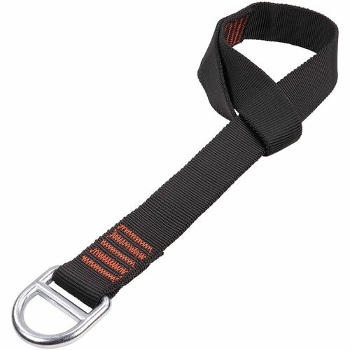 Ergodyne Squids 3176 Anchor Choke Strap - 39.68 lb Load Capacity - D Ring Attachment - 24" Length - Black - Steel, Polyester Webbing - 1 / Each