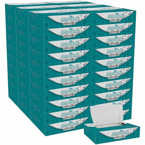 Angel Soft Professional Series Ultra Facial Tissue - 2 Ply - 5" Width x 8" Length - White - Fiber - 60 / Carton