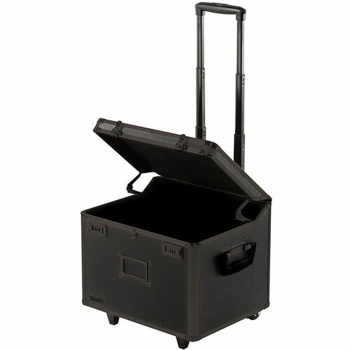 Vaultz Locking Mobile File Chest - Internal Dimensions: 15.83" Width x 12.95" Depth x 10.24" Height - External Dimensions: 17.5" Width x 15.5" Depth x 14.5" Height - Lid Closure - Black - For File, Letter, Transportation, Storage, Document, File Folder - 