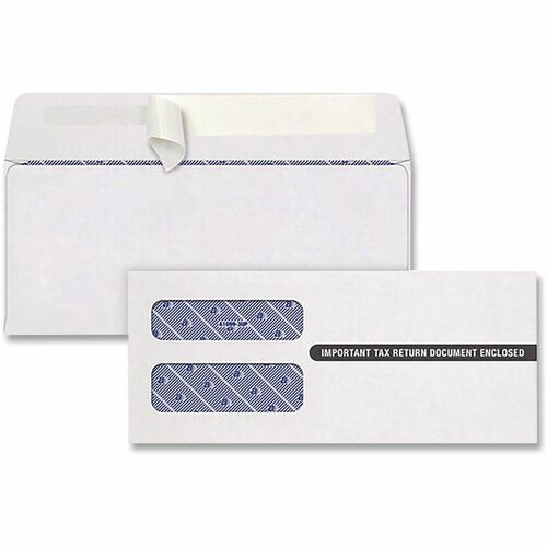 Adams Envelope - Security - 3 3/4" Width x 8 3/4" Length - 24 lb - Peel & Seal - White - Wove Paper - 24 / Pack