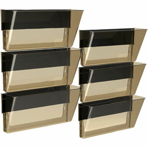 Storex Magnetic Legal Wall Pocket, Unbreakable Smoke - 500 x Sheet - 7" Height x 16" Width x 4" Depth - Unbreakable, Magnetic, Adhesive, PVC Free, BPA Free - Smoke - Poly - 1 Each