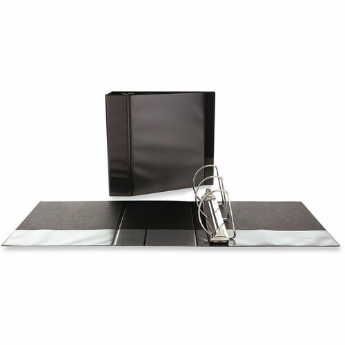 Universal Slant D-Ring View Binder, 3 Rings, 5" Capacity, 11 x 8.5, Black - 5" Binder Capacity - 950 Sheet Capacity - 3 Ring(s) - Fastener(s): Ring - Pocket(s): 2, Inside Front & Back - Polypropylene - Black - Non-stick - 1 Each