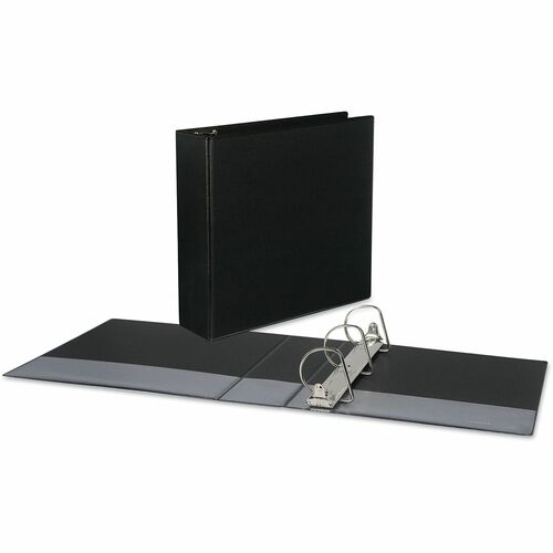 Universal Slant D-Ring View Binder, 3 Rings, 3" Capacity, 11 x 8.5, Black - 3" Binder Capacity - 600 Sheet Capacity - 3 Ring(s) - Fastener(s): Ring - Pocket(s): 2, Inside Front & Back - Polypropylene - Black - Non-stick - 1 Each