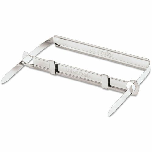 Universal Paper Fastener - Standard - 2" Size Capacity - 200 Sheet Capacity - for Binding, Document, Office, School, Sheet - Durable, 2 Prong - Silver - Steel - 50 / Box