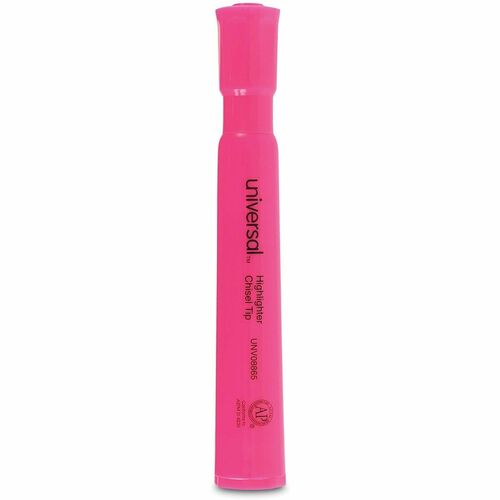 Universal Highlighter - Fluorescent Pink Ink - Pink Barrel - 1 Dozen