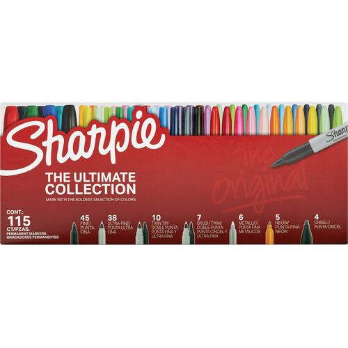 Sharpie Ultimate Permanent Marker - Fine Marker Point - Assorted - 115 / Box