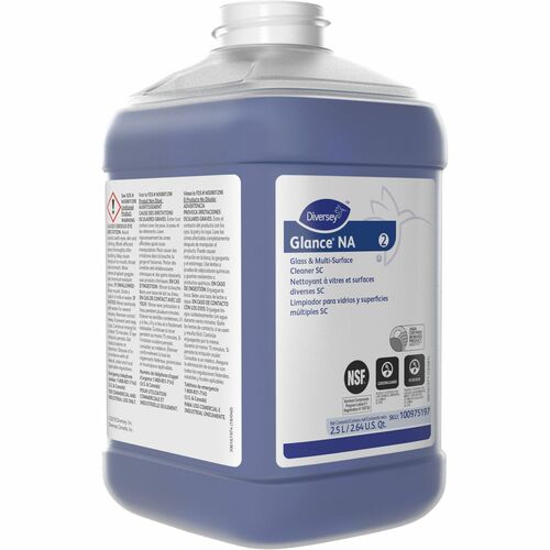 Diversey Glass/Multi-Purpose Cleaner - Concentrate - 84.5 fl oz (2.6 quart) - 1 Each - Non Ammoniated, Streak-free, Quick Drying, Non-smearing, Fragrance-free, Dilutable, Odorless, Kosher - Blue