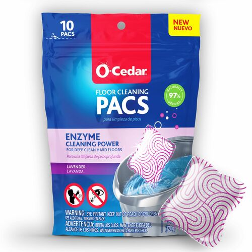 O-Cedar PACS Hard Floor Cleaner - Concentrate - Crisp Citrus Scent - 10 / Pack - Streak-free, Chemical-free, Ammonia-free, Bleach-free, Paraben-free, Resealable - Multi