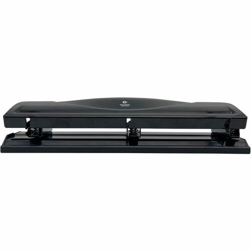 Business Source Nonadjustable 3-Hole Punch - 10 Sheet - 1/4" Punch Size - Round Shape - Black