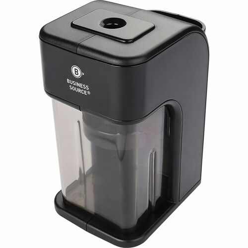 Business Source Electric Pencil Sharpener - Helical - AC Adapter, DC Adapter Powered - Black - 1 Each