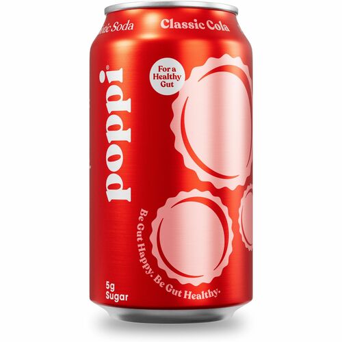 Poppi Classic Cola Prebiotic Soda - Ready-to-Drink - 12 fl oz (355 mL) - 12 / Carton