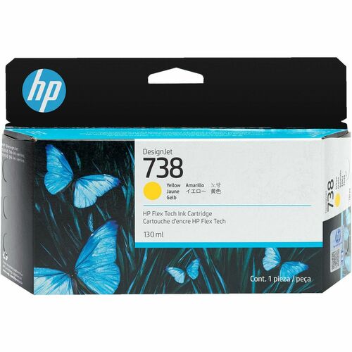 HP 738 Original Inkjet Ink Cartridge - Yellow Pack - 130 mL