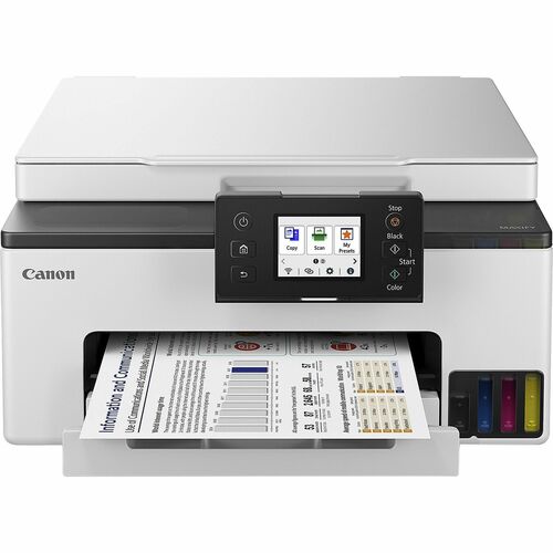 Canon MAXIFY GX1020 Wired & Wireless Inkjet Multifunction Printer - Color - White - Copier/Printer/Scanner - 600 x 1200 dpi Print - Up to 27000 Pages Monthly - Flatbed Scanner - Ethernet Ethernet - Wireless LAN - Canon PRINT Application, Apple AirPrint, M