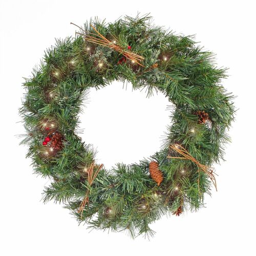 National Tree Decorative Wreath - Green, Red, White - Christmas Theme