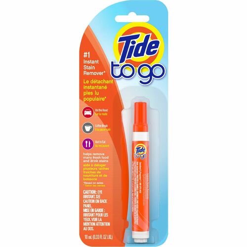 Tide To Go Stain Remover Pen - 0.34 oz (0.02 lb) - 1 Each - Phosphate-free, Machine Washable, Bleach-free - Orange