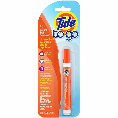 Tide To Go Stain Remover Pen - 0.34 oz (0.02 lb) - Phosphate-free, Machine Washable, Bleach-free - Orange - 6 / Carton