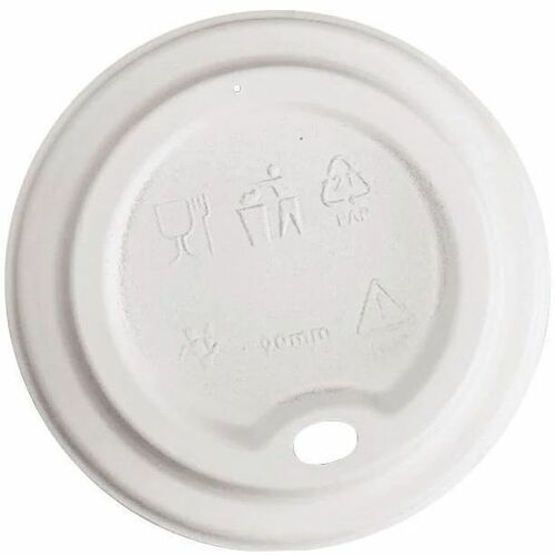 Globe Cup Lid - Dome - Bagasse - White - 50 Pack