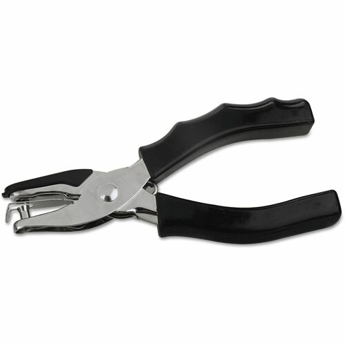 Universal Manual Hole Punch - 1 Punch Head(s) - 8 Sheet - Round Shape - Metal, Rubber - Black