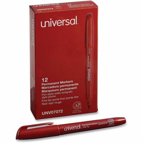 Universal Permanent Marker - Red Ink - Writing, Sketching, Classroom - 1 Dozen
