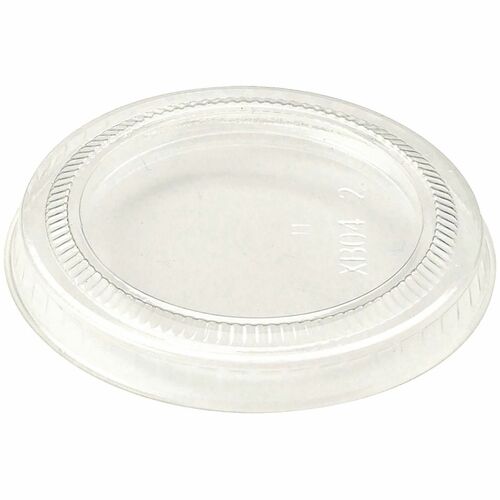 World Centric Compostable Clear Portion Cup Lids - Polylactic Acid (PLA) - Clear - 100 Lids/Pack - 20 / Carton
