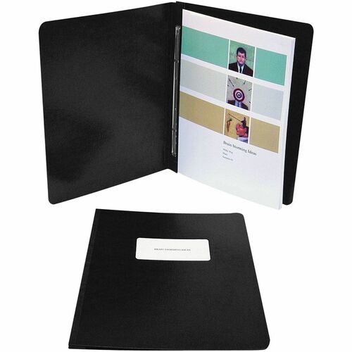 ACCO Presstex Letter Report Cover with Fastener - 3" (76.20 mm) Folder Capacity - 8 1/2" (215.90 mm) x 11" (279.40 mm) - 1 x Prong Fastener(s) - 20 pt. (7.04 mm) - Tyvek, Presstex - Black - 1