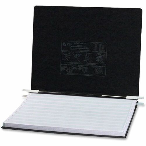 ACCO 14-7/8"x11" Presstex Hanging Data Binder - 6" Binder Capacity - Fastener(s): Post - Presstex, Acrylic, Nylon - Black - Hook, Water Resistant, Retractable Filing Hooks, Flexible, Hanging System, Embossed, Moisture Resistant - 1 Each