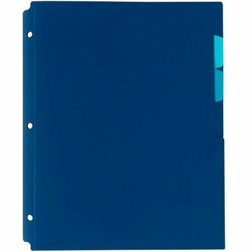 Office Depot 4-Pocket Binder Folder, 8-1/2" x 11" , 65-Sheet Capacity, Navy - 65 x Sheet Capacity - For Letter 8 1/2" x 11" Sheet - 3 x Holes - Navy - Polypropylene - 1 Each