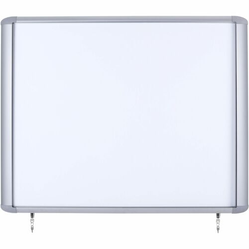 MasterVision Water-Resistant Enclosed Dry-Erase Board - 30" (2.5 ft) Width x 26.5" (2.2 ft) Height - White Lacquered Steel Surface - Anodized Aluminum Aluminum Frame - Rectangle - Magnetic - 1 Each