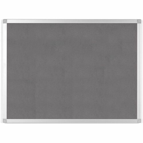 MasterVision Ayda Fabric Bulletin Board - Gray Fabric, Felt Surface - Self-healing, Sleek Style - Aluminum Frame - 1 Each - 18" x 24"