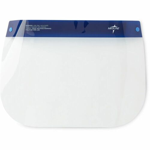 Medline Disposable Full-Length Face Shields - Recommended for: Face - Extra Large Size - Fog, Splash Protection - Foam, Elastic, Polyester - Clear - Disposable, Anti-fog, Splash Resistant, Lightweight, Latex-free - 40 / Carton
