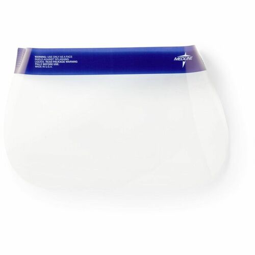 Medline Disposable Full-Length Face Shields - Fog, Splash Protection - Foam, Elastic - Disposable, Lightweight, Anti-fog, Latex-free - 4 / Carton