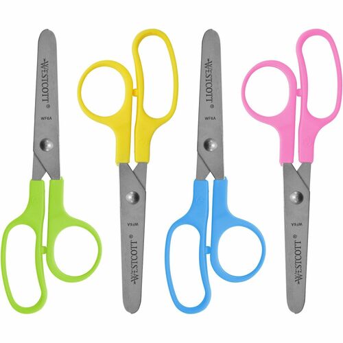 Westcott - Kleencut Kids Scissors - 5? blunt tip - stainless steel blades - plastic handles - assorted colors - classroom safe - 12 per pack