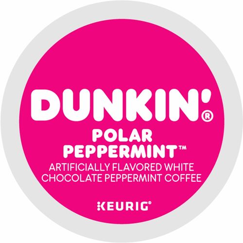 Dunkin'® K-Cup Polar Peppermint Coffee - Compatible with Keurig K-Cup Brewer - Medium - 0.4 oz Per Cup - 22 K-Cup - 22 / Box