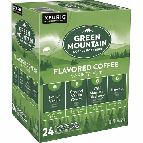 Green Mountain Coffee Roasters® K-Cup Variety Sampler Coffee Pack - Compatible with Keurig K-Cup Brewer - Light - 24 K-Cup - 4 / Carton