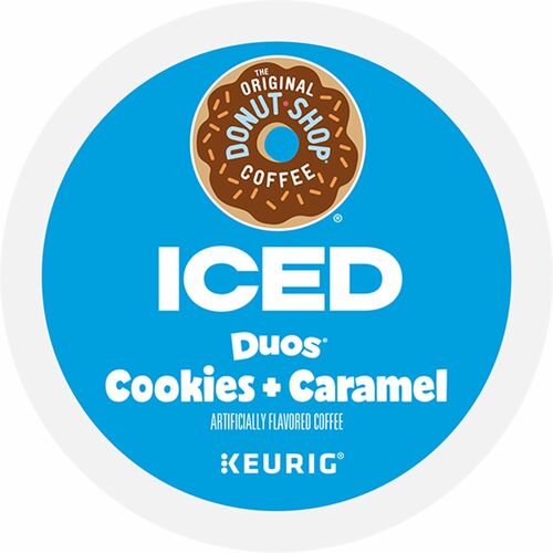 The Original Donut Shop® K-Cup Iced Duos Cookies & Caramel Coffee - Compatible with Keurig K-Cup Brewer - Medium - 24 / Box