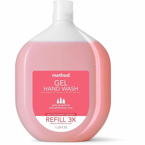 Method Pink Grapefruit Gel Hand Wash - Pink Grapefruit ScentFor - Bottle Dispenser - Hand - Light Pink - Refillable, Cruelty-free, Paraben-free, Phthalate-free - 1 Each