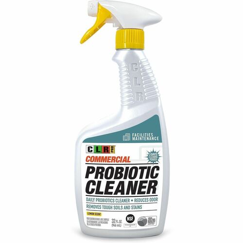 CLR Pro Multipurpose Cleaner - For Commercial, Multipurpose - Spray - 32 fl oz (1 quart) - Lemon Scent - White - 6 / Carton