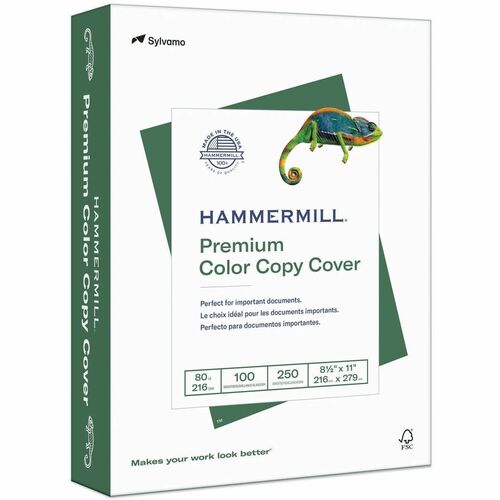 Hammermill Color Copy Paper - 100 Brightness - 98% Opacity - Letter - 8 1/2" (215.90 mm) x 11" (279.40 mm) - 80 lb (36287.39 g) Basis Weight - 216 g/m² Grammage - Ultra Smooth - Acid-free, Printable, Jam-free - Photo White - 2000 Sheets - 250 Sheets