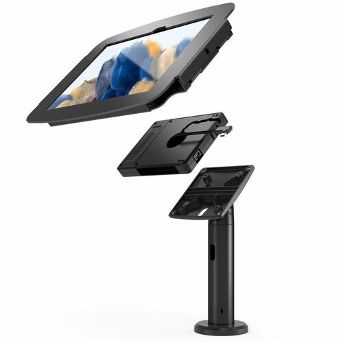 Compulocks Galaxy Tab A8 10.5" Space Enclosure Tilting Stand 8" Plus Hub - Up to 10.5" Screen Support - Countertop - Aluminum - Black