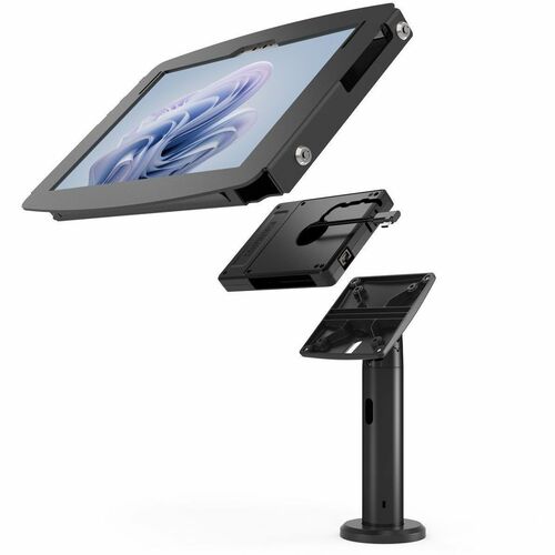 Compulocks Surface Pro 8-9 Space Enclosure Tilting Stand 8" Plus Hub - Up to 13" Screen Support - Countertop - Aluminum - Black