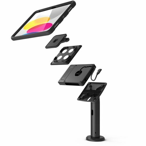 Compulocks Universal Tablet Magnetic Tilting Stand 8" Plus Hub Black - Countertop - Aluminum - Black