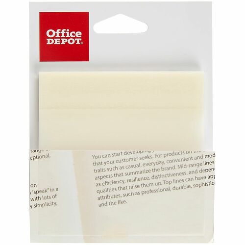 Office Depot® Brand Translucent Sticky Notes, 3" x 3" , Clear, 50 Notes Per Pad, Pack Of 2 Pads - 3" Flag/Note Width x 3" Flag/Note Length - Square - 50 Sheets per Pad - Translucent Clear - Adhesive, Sticky - 50 / Pack