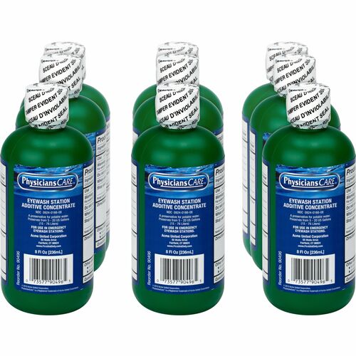 First Aid Only Eyewash Additive Concentrate - 8 fl oz - 12 / Carton