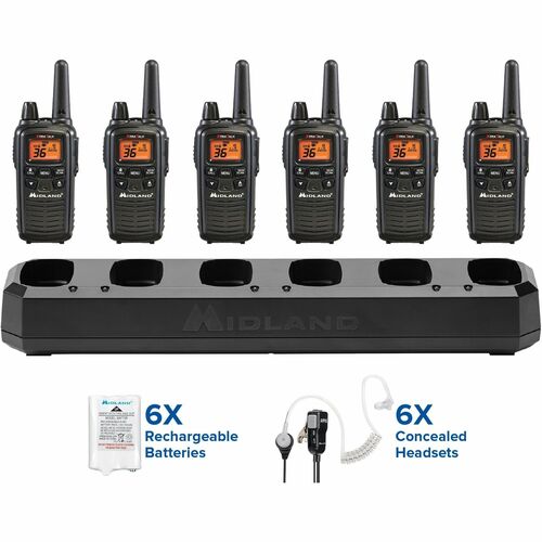 Midland Radio FRS Business Radio Bundle - 36 Radio Channels - Silent Operation - AAA - Nickel Metal Hydride (NiMH) - Black - 1 Each