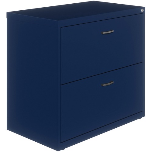 NuSparc 2-Drawer Lateral File - 30" x 17.6" x 27.7" - 2 x Drawer(s) for File - Letter - Lateral - Interlocking, Anti-tip, Ball Bearing Slide, Ball-bearing Suspension, Removable Lock, Leveling Glide, Adjustable Glide, Durable, Nonporous Surface - Blue - St
