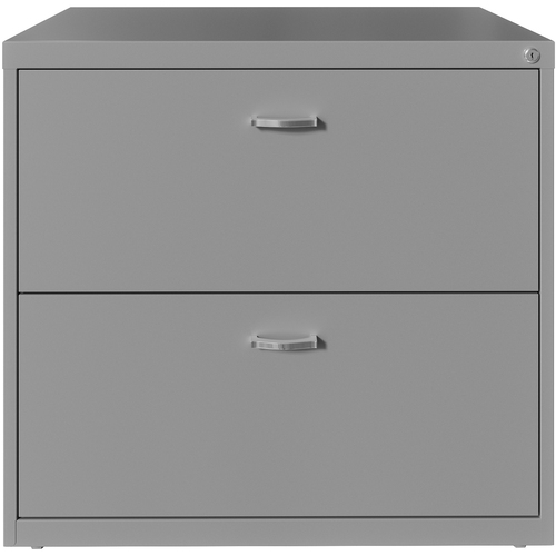 NuSparc 2-Drawer Lateral File - 30" x 17.6" x 27.7" - 2 x Drawer(s) for File - Letter - Lateral - Interlocking, Anti-tip, Ball Bearing Slide, Ball-bearing Suspension, Removable Lock, Leveling Glide, Adjustable Glide, Durable, Nonporous Surface - Gray - St