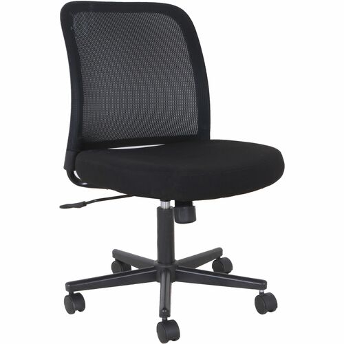 NuSparc Armless Task Chair - Fabric Seat - Black - 1 Each