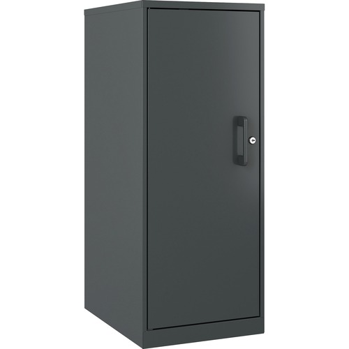 NuSparc Personal Storage Cabinet - 18" x 14.2" x 32.5" - 3 x Shelf(ves) - Hinged Door(s) - Sturdy, Durable, Welded, Eco-friendly, Nonporous Surface, Locking Mechanism, Ventilated, Locking Door - Graphite - Steel - Recycled - TAA Compliant
