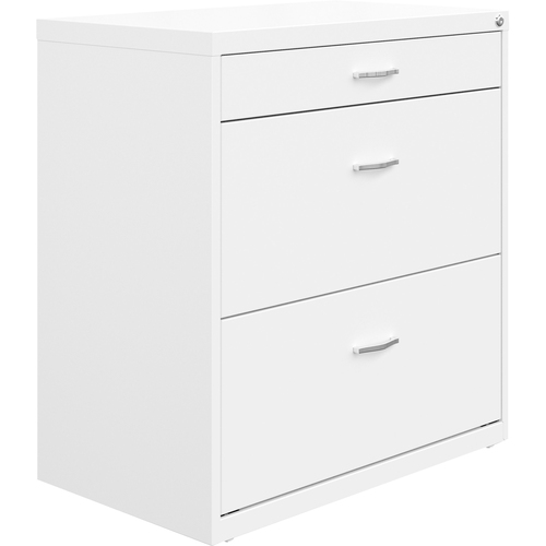 NuSparc Pencil Drawer Lateral File - 30" x 17.6" x 31.7" - 2 x Drawer(s) for File, Pencil - Letter - Lateral - Interlocking, Anti-tip, Ball Bearing Slide, Ball-bearing Suspension, Removable Lock, Durable, Nonporous Surface, Adjustable Leveler - White - St